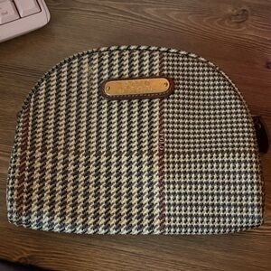 Polo Ralph Lauren Brown Tartan Plaid Small Cosmetic Pouch Accessory Clutch